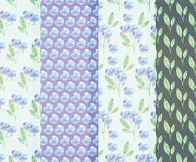 Vector Blue Floral Patterns