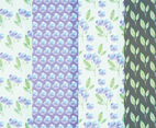 Vector Blue Floral Patterns