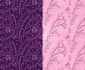 Vector Magenta Floral Patterns