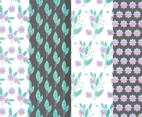 Vector Lilac Floral Patterns