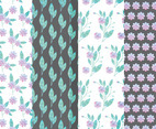 Vector Lilac Floral Patterns