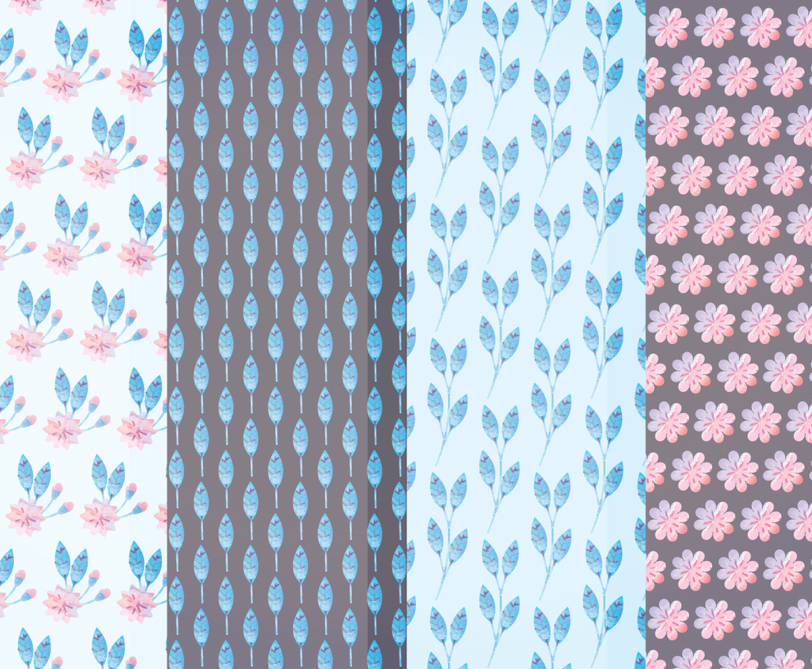 Vector Pastel Floral Patterns
