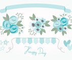 Vector Blue Floral Elements
