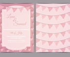 Pink Bunting Vector Wedding Invite