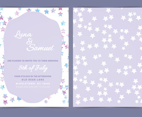 Vector Star Filled Wedding Invite