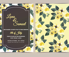 Vector Lemon Yellow Flower Wedding Invite