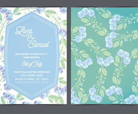 Lilac Flower Vector Wedding Invite