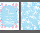 Pink and Blue Vector Wedding Invite