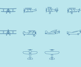 Biplane Icon Set