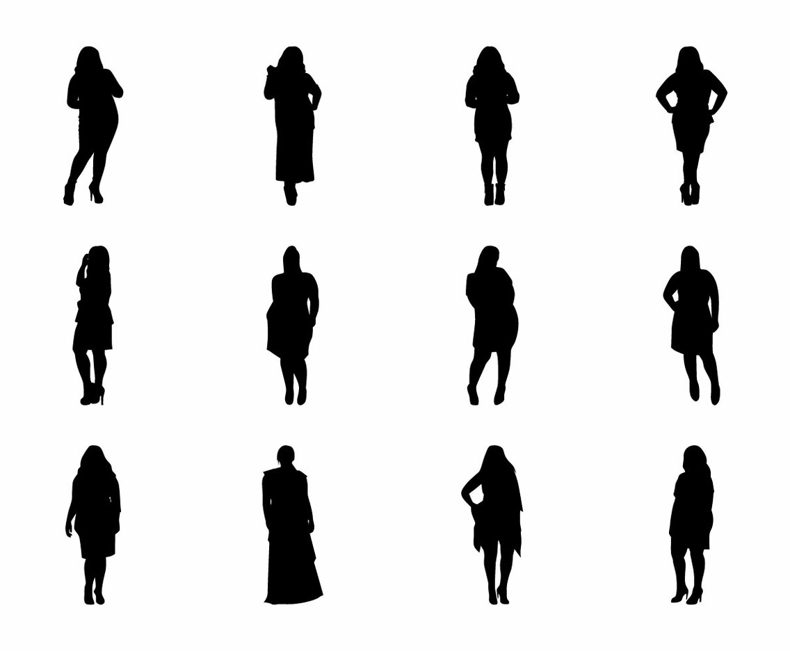 Free Fat Women Silhouette Vector