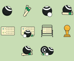 Lawn Bowls Icon Set