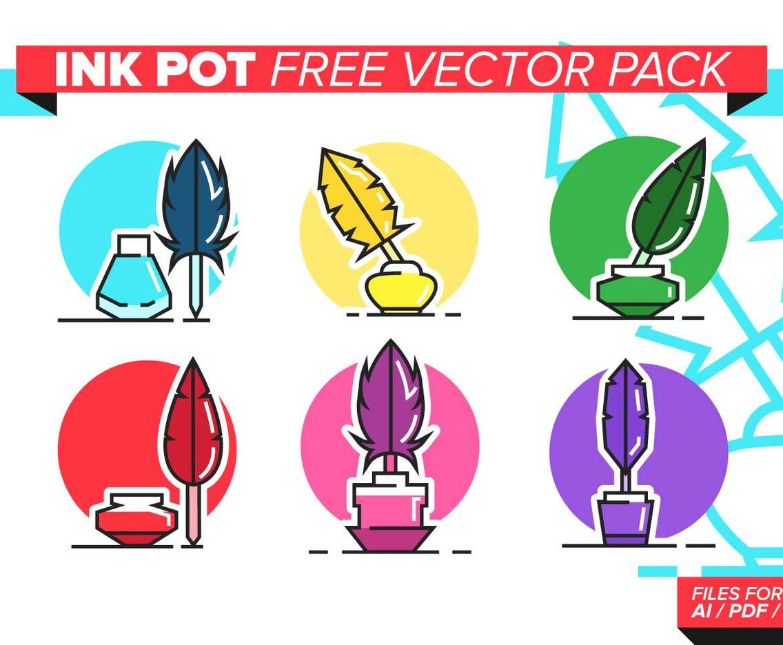 Ink Pot Free Vector Pack