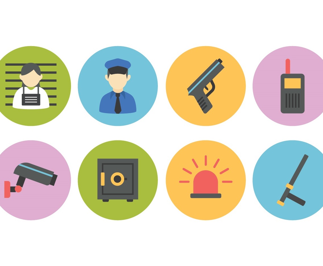 Free Police And Crime Flat Icon Set