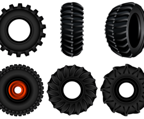 Free Colorful Tractor Tire Icon Vector
