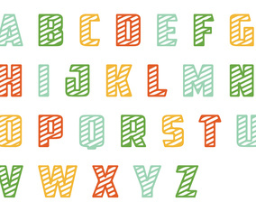 Striped Letras Vector Pack