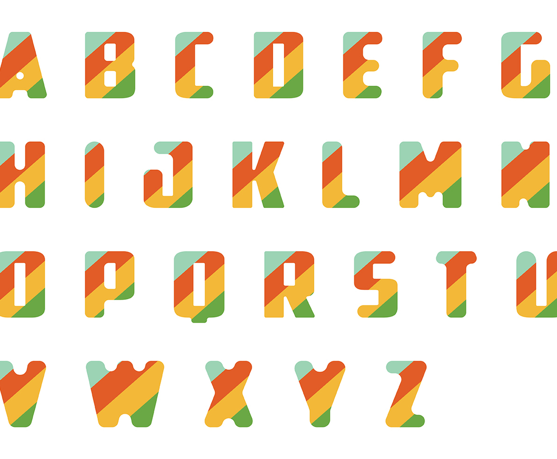 Striped Letras Vector Pack