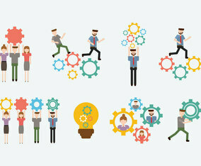 Free Working Together Vector