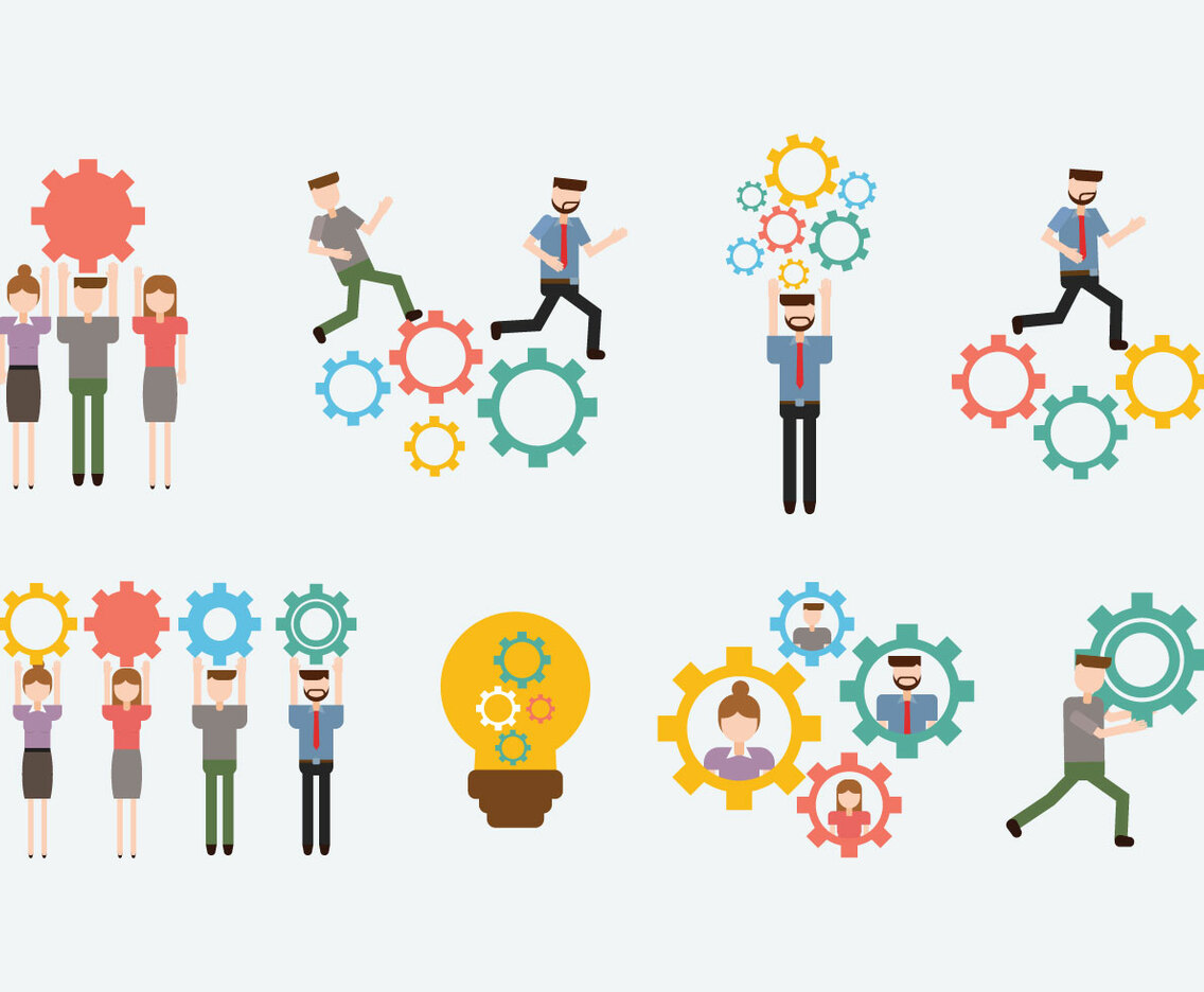 Free Working Together Vector