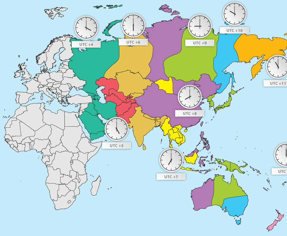 Asia Time Zones