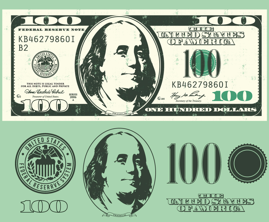 100 Dollar Bill Elements