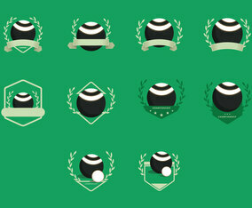 Lawn Bowls Vintage Templates Icon
