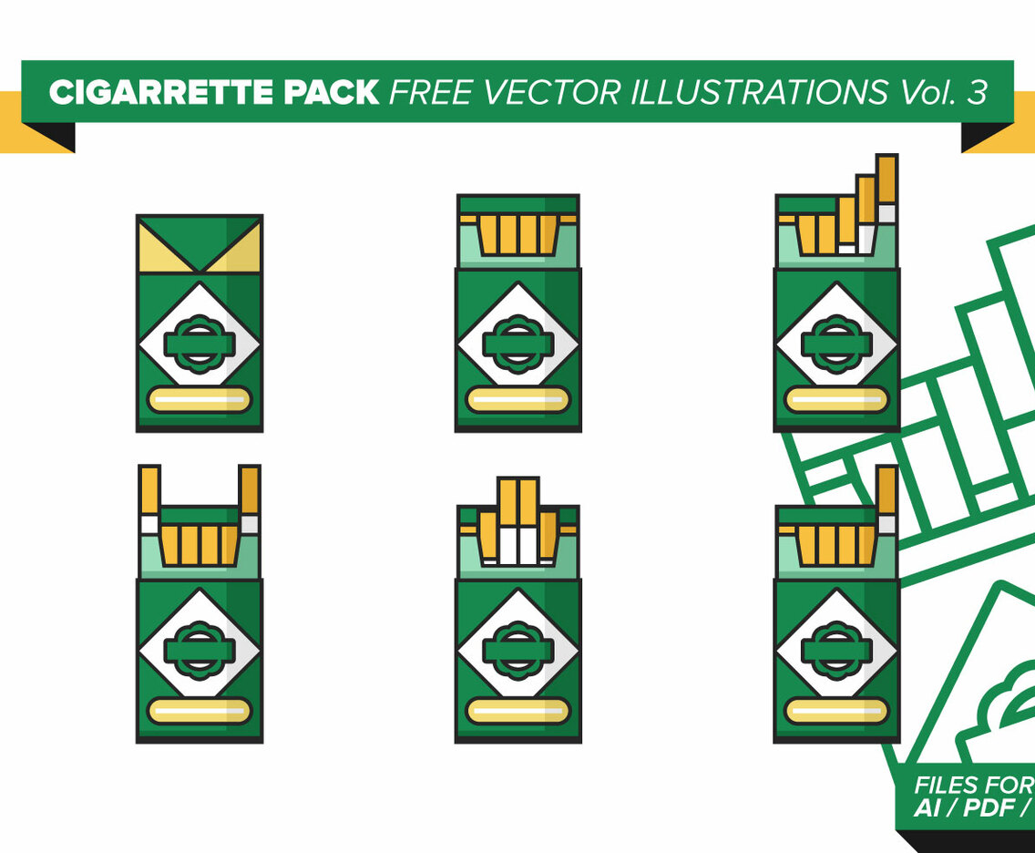 Cigarette Pack Free Vector Illustrations Vol. 3