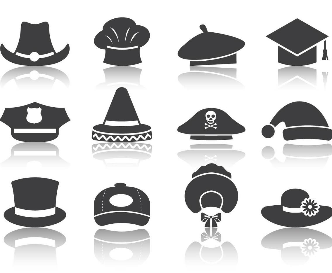 Free Black Hat Icons Vector