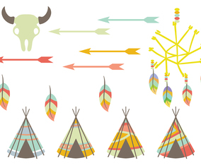 Tipi and Native American Vector Icons