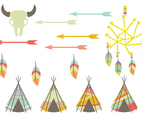 Tipi and Native American Vector Icons