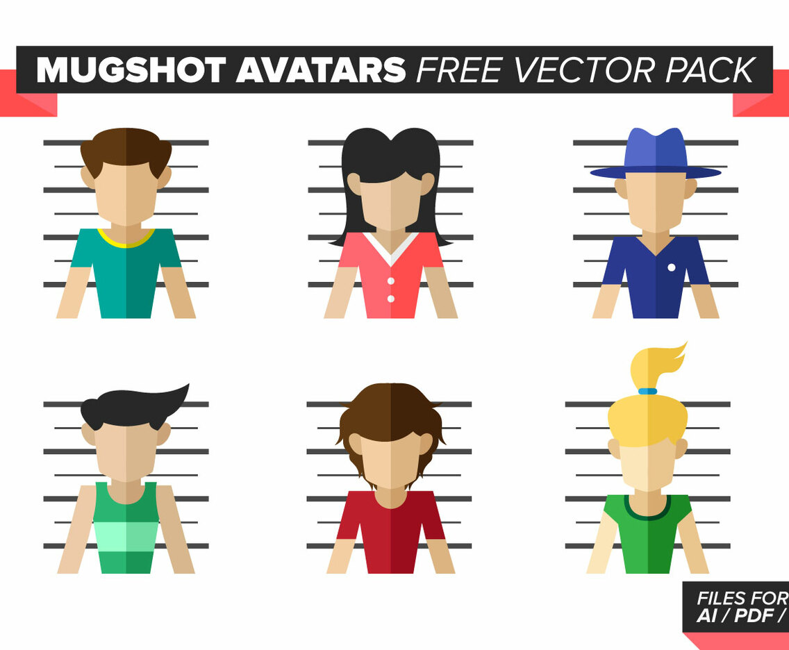 Mugshot Avatars Free Vector Pack