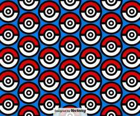 Vector Seamless Pattern With Pokemon Ball Icons