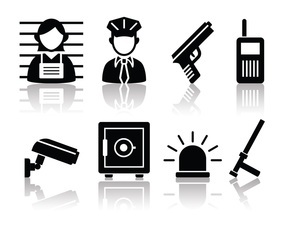 Free Minimalist Police And Crime Icon Set