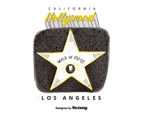 Free Hollywood Walk Of Fame Watercolor Vector