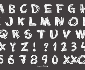 Messy Chalk Style Alphabet