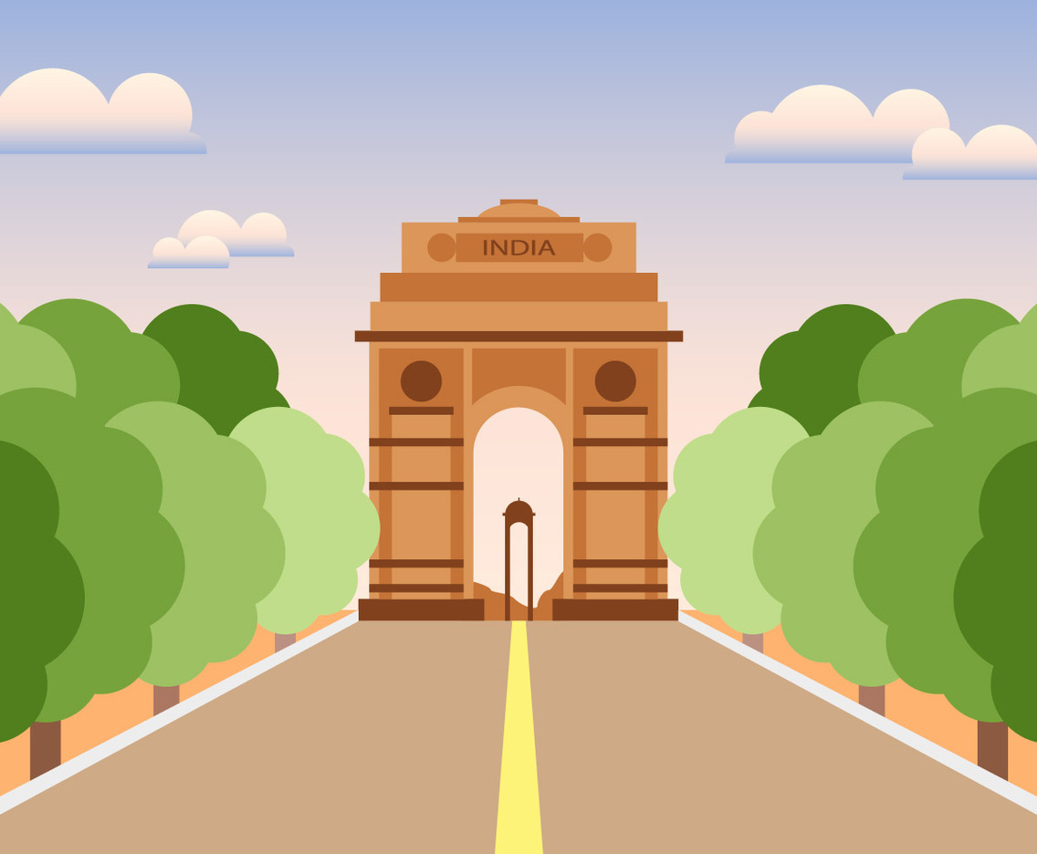 India Gate Illustration Vector