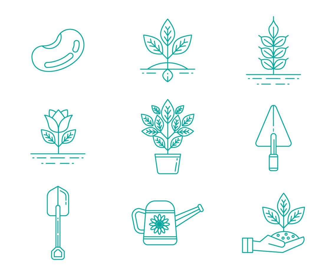 Free Gardening Line Icons Vector