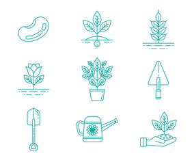 Free Gardening Line Icons Vector