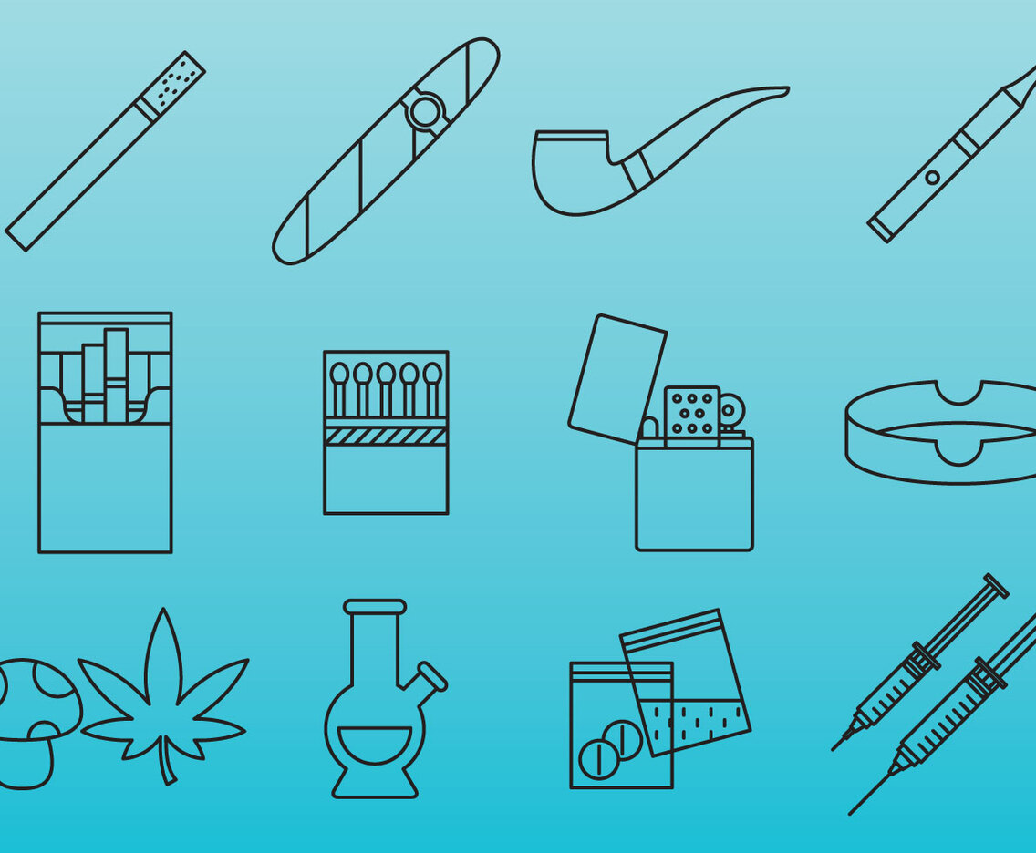 Drugs And Addiction Icons
