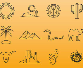 Desert Line Icons
