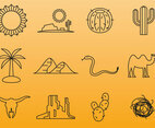 Desert Line Icons