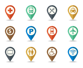 Free Map Legend and Sign Icon Set Vector