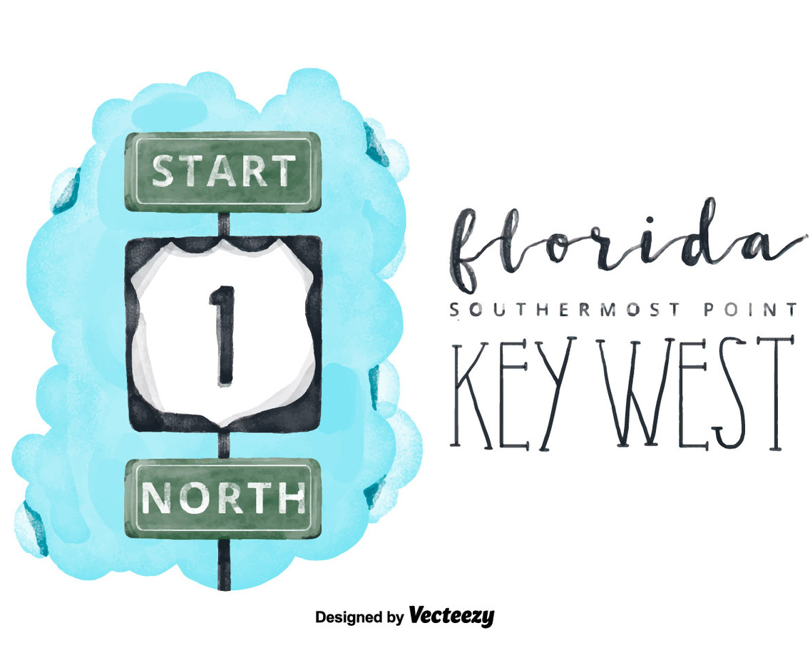 Free Florida Key Watercolor Vector