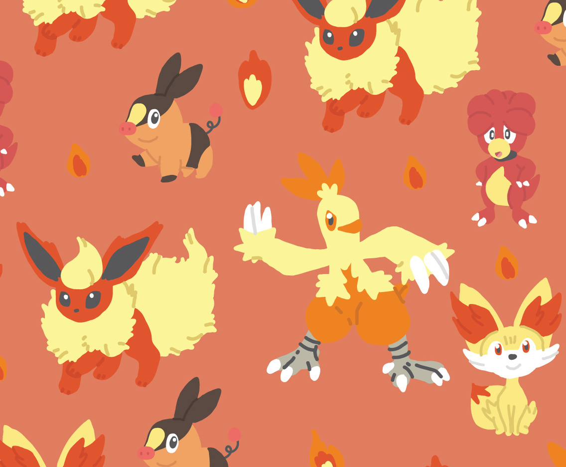 Fire Type Pokemon Pattern