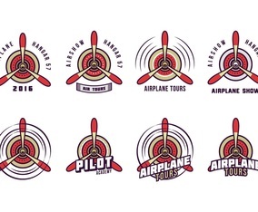 Free Biplane Propeller Logo Vector