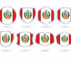 Peru Flag Badge Set