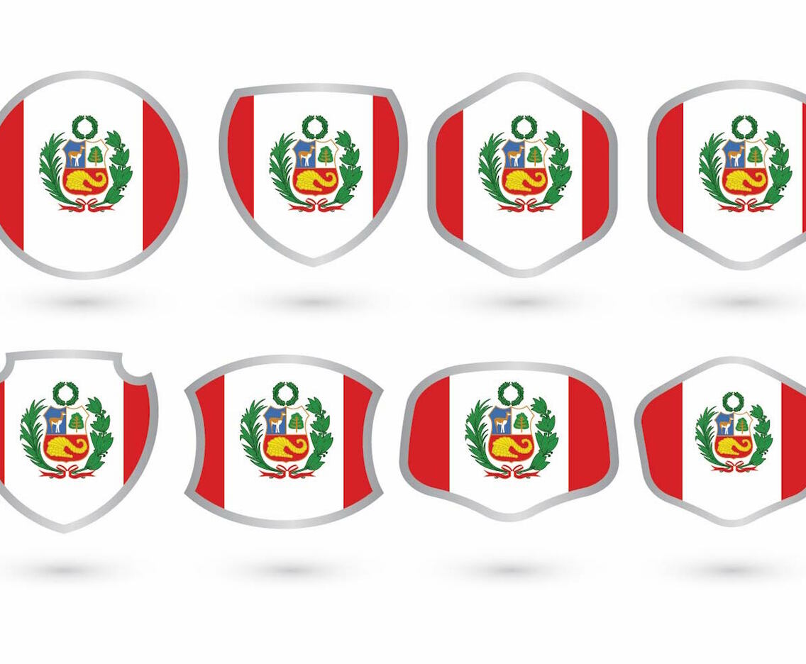 Peru Flag Badge Set