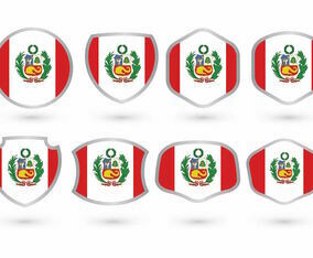 Peru Flag Badge Set