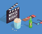Movie Night Vector Elements