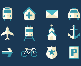 Free Transportation and Sign Icons Vector