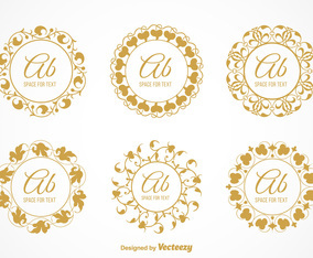 Free Vector Elegant Floral Monograms